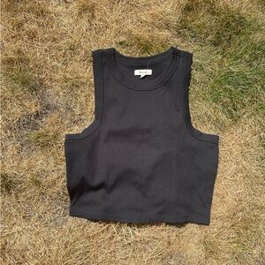 Madewell Black and Cream Tank Tops